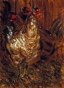 Jozsef Rippl-Ronai Cock and Hens USA oil painting artist